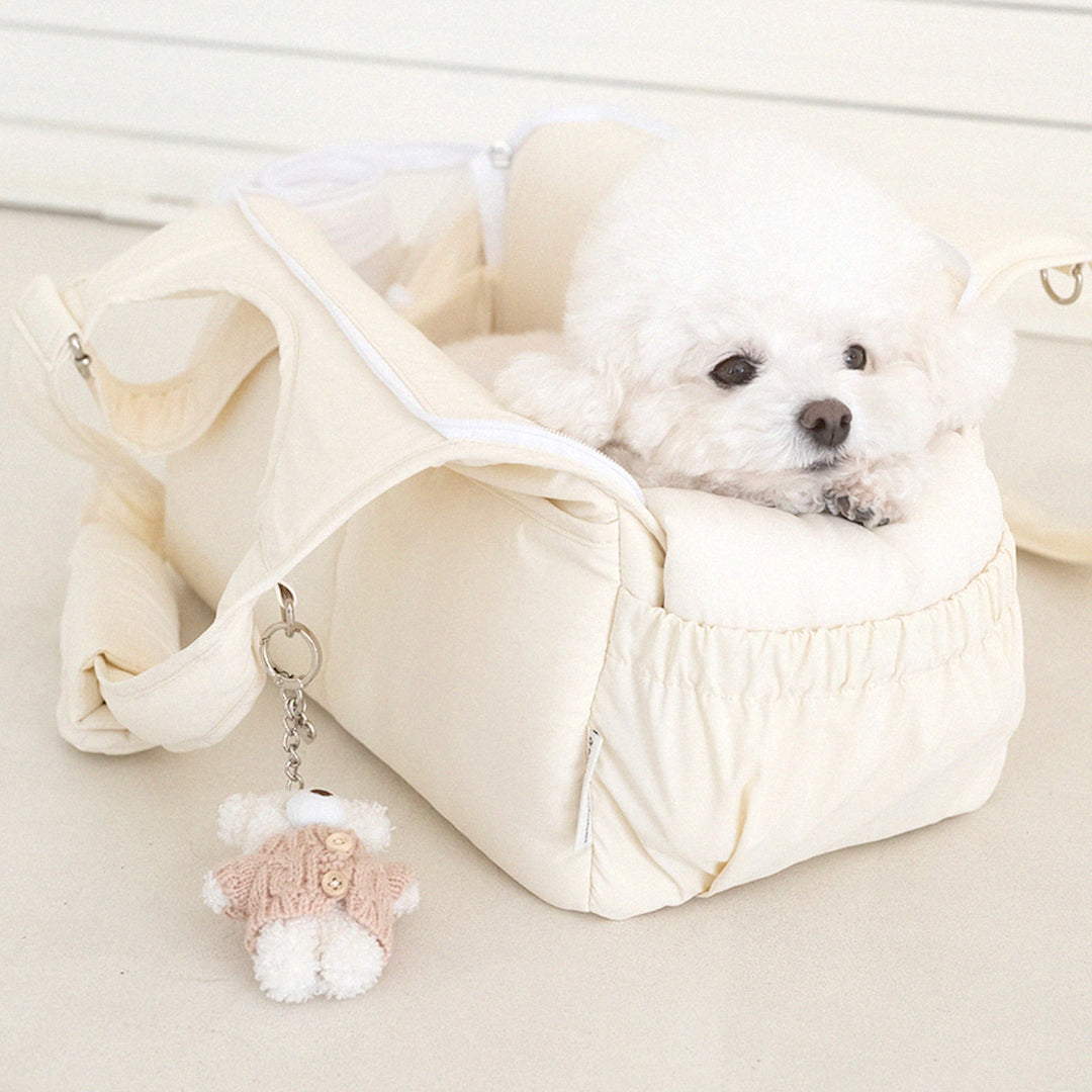 ※予約販売【a tous moments】Lier petbag - Vanila（Cushion + Shoulder Pad Set）｜犬用バッグ