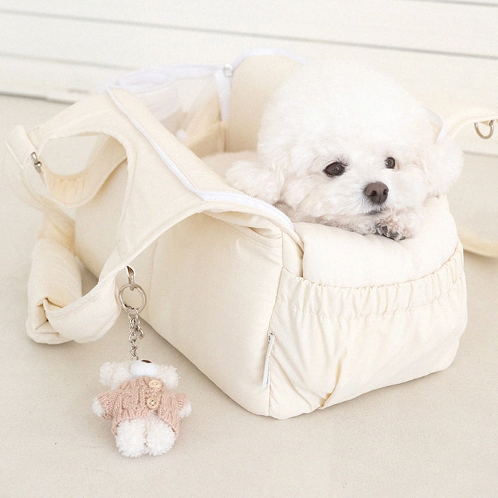 ※予約販売【a tous moments】Lier petbag - Vanila（Cushion + Shoulder Pad Set）｜犬用バッグ