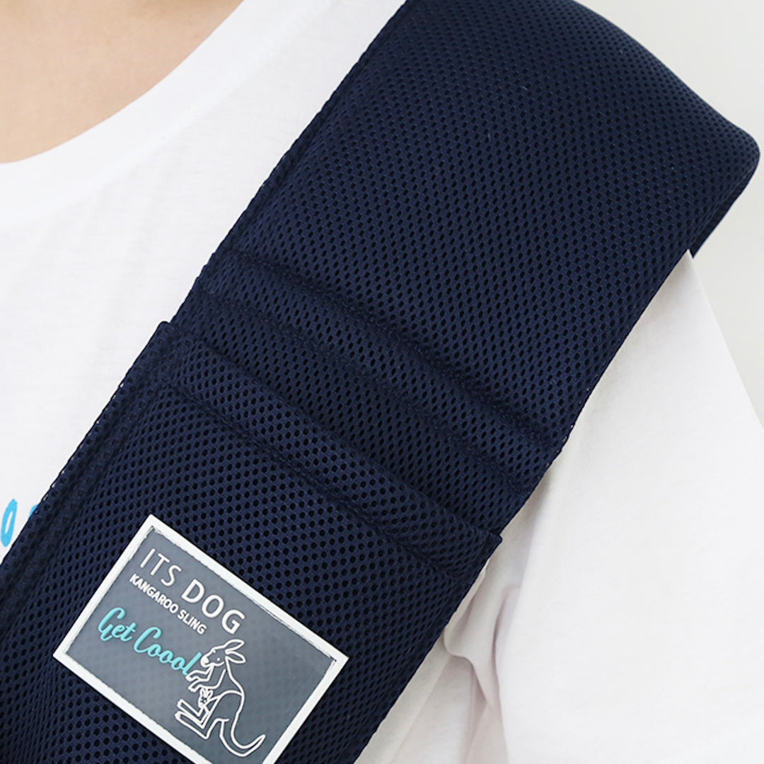 ※予約販売【ITS DOG】Kangaroo Mesh Sling Bag（Navy）｜犬用バッグ