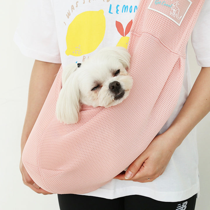 ※予約販売【ITS DOG】Kangaroo Mesh Sling Bag（Pink）｜犬用バッグ