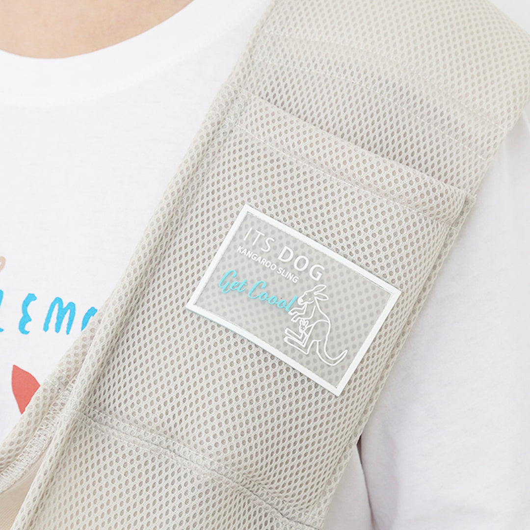 ※予約販売【ITS DOG】Kangaroo Mesh Sling Bag（Beige）｜犬用バッグ