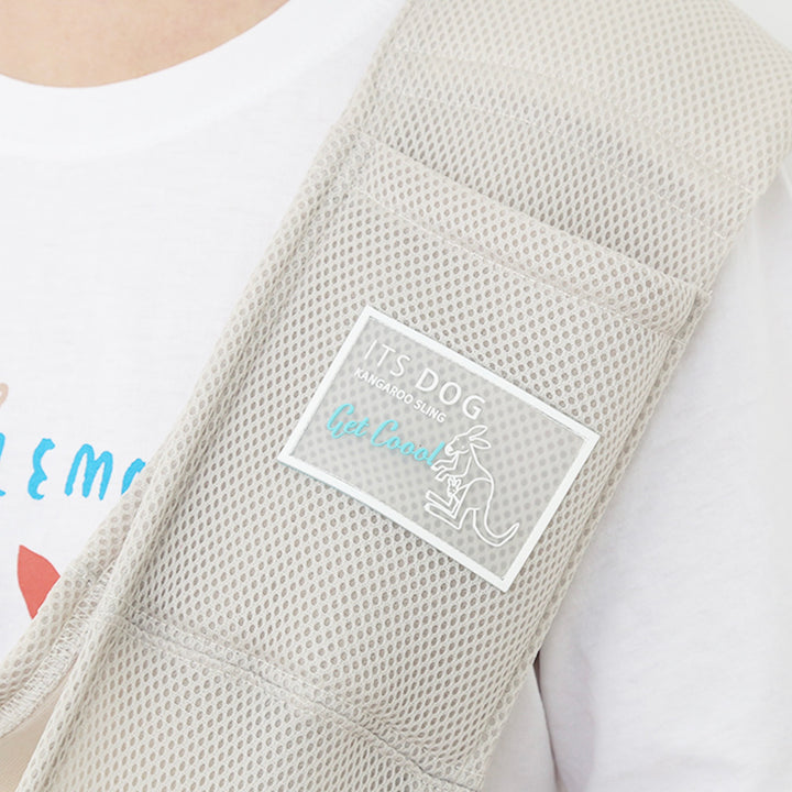 ※予約販売【ITS DOG】Kangaroo Mesh Sling Bag（Beige）｜犬用バッグ