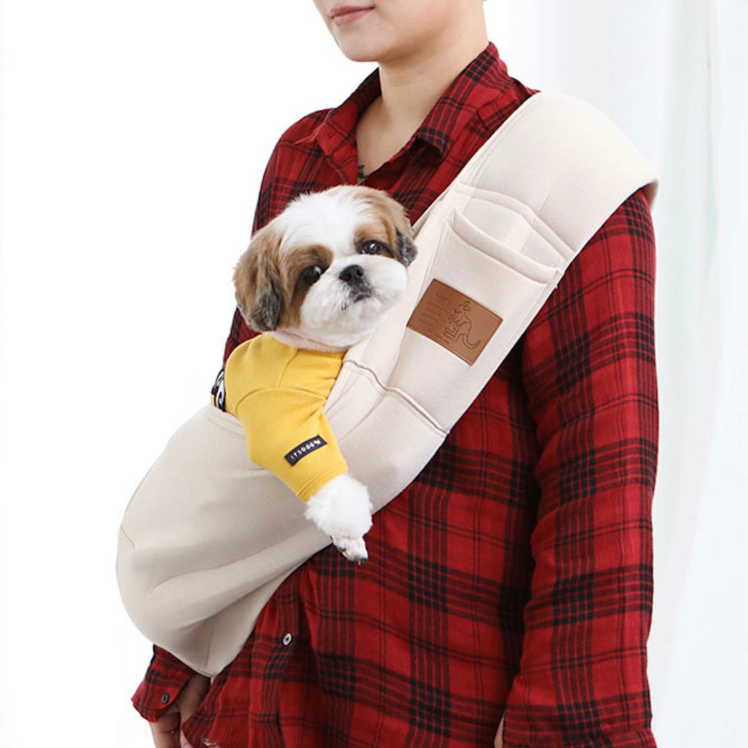※予約販売【ITS DOG】Kangaroo Sling Bag（Beige）｜犬用バッグ