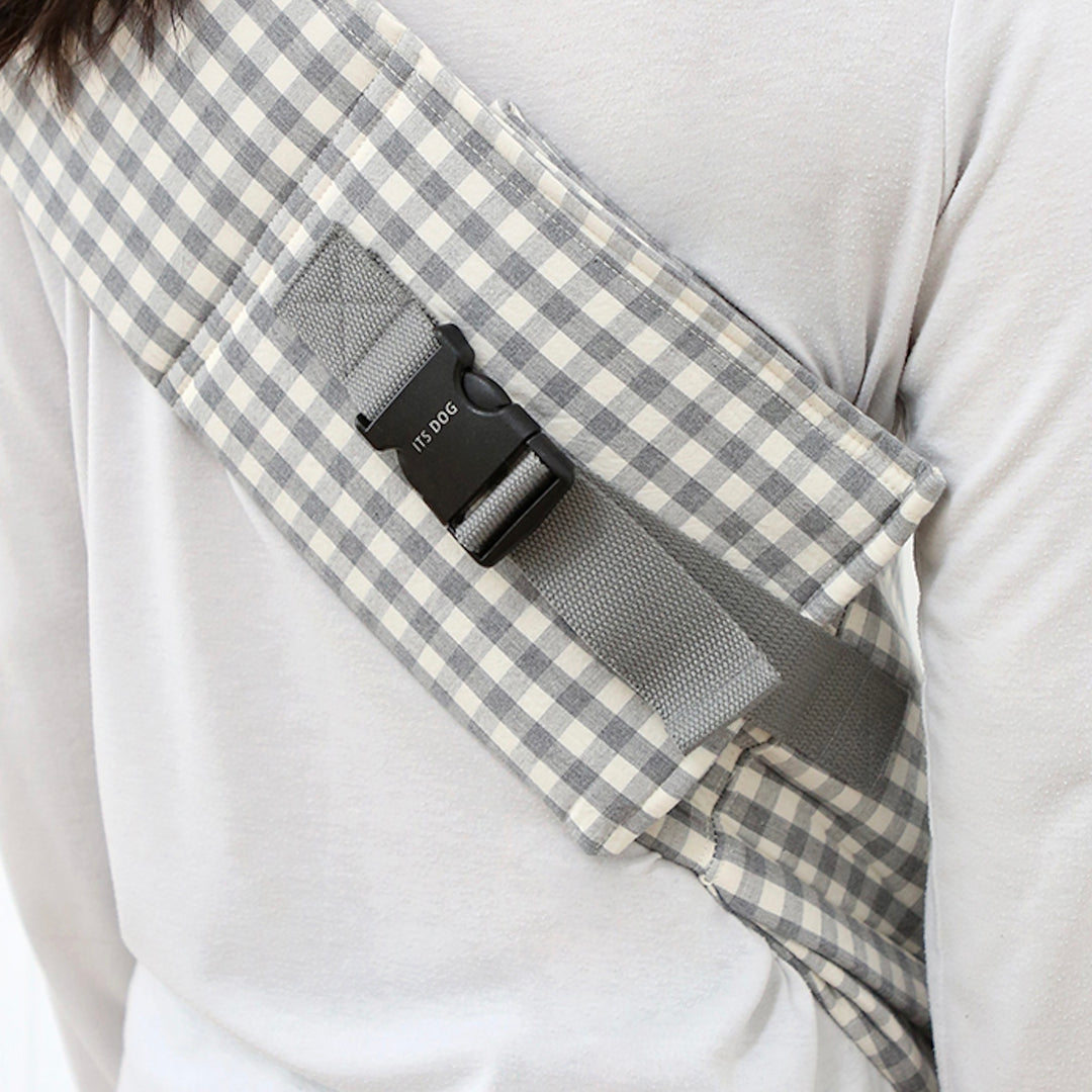 ※予約販売【ITS DOG】Kangaroo Smart Sling Bag（Check Gray）｜犬用バッグ