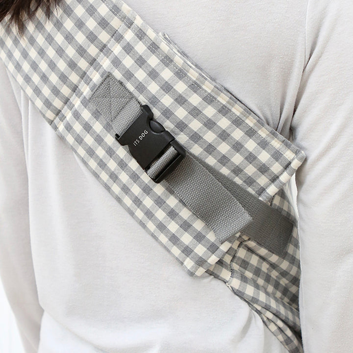 ※予約販売【ITS DOG】Kangaroo Smart Sling Bag（Check Gray）｜犬用バッグ