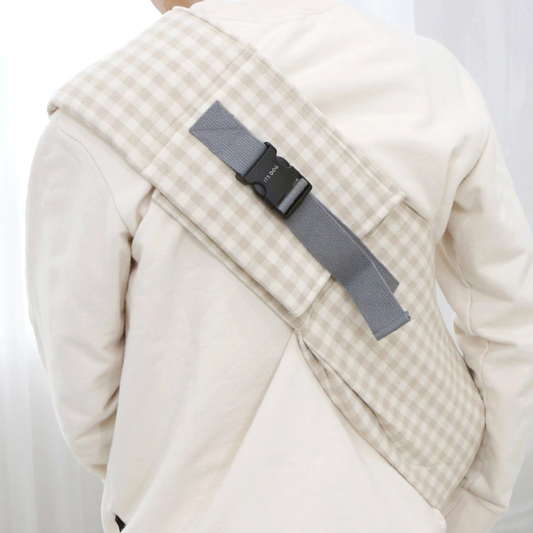 ※予約販売【ITS DOG】Kangaroo Smart Sling Bag（Check Beige）｜犬用バッグ