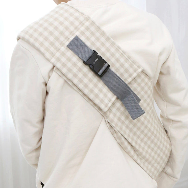 ※予約販売【ITS DOG】Kangaroo Smart Sling Bag（Check Beige）｜犬用バッグ