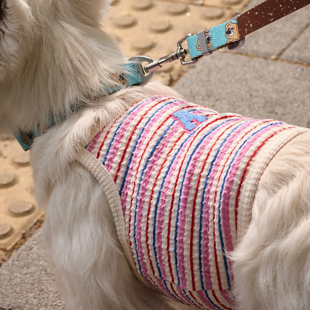 ※予約販売【andblank】A Stitch Stripe Crop Top（Pink）