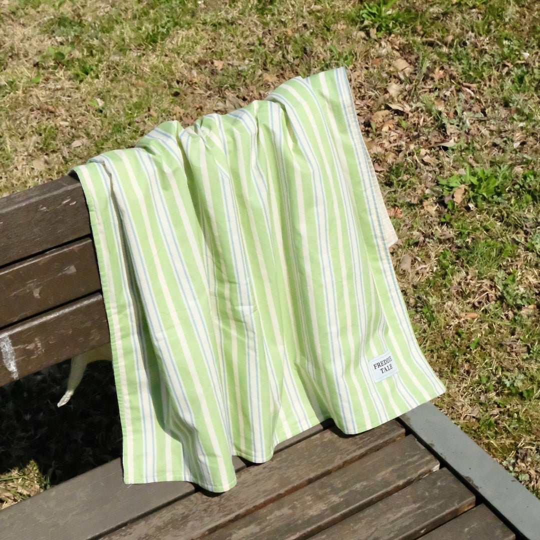 即納【FREDDIE TALE】Striped Blanket（Green）