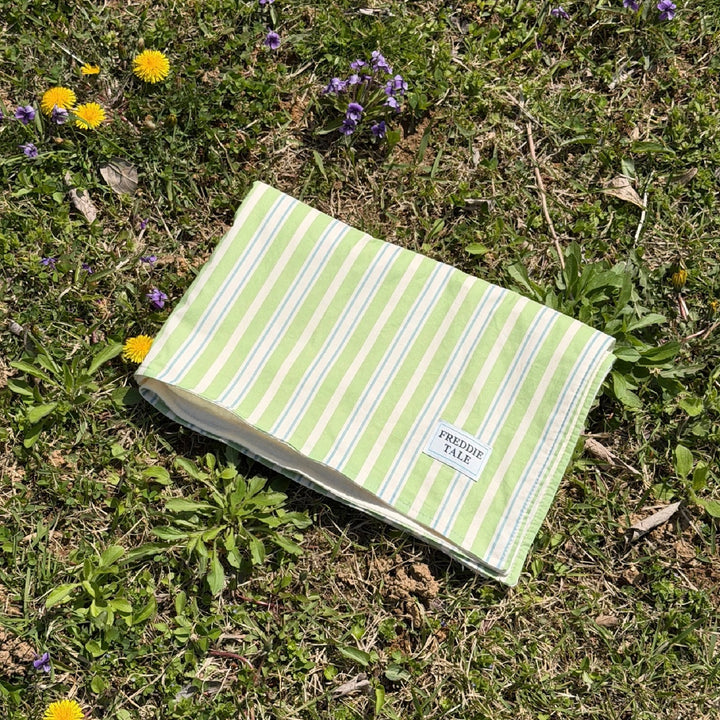 即納【FREDDIE TALE】Striped Blanket（Green）