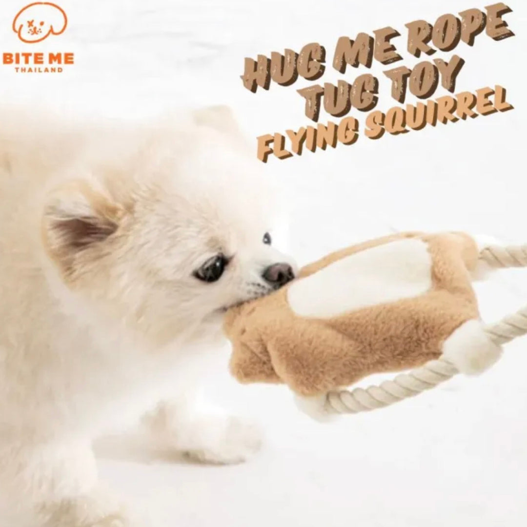 即納【BITE ME】Hug Me Rope Tug Toy - Flying squirrel