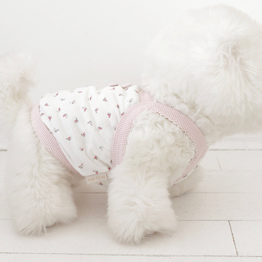 ※予約販売【near by us】Fiore Mesh Cool Top（Powder Pink）