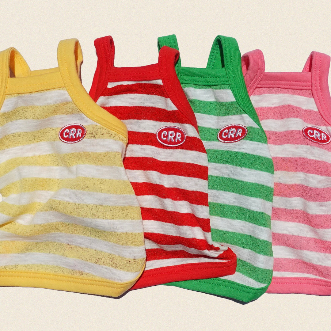 ※予約販売【CRR】Marine Stripe Strap Top（Red）