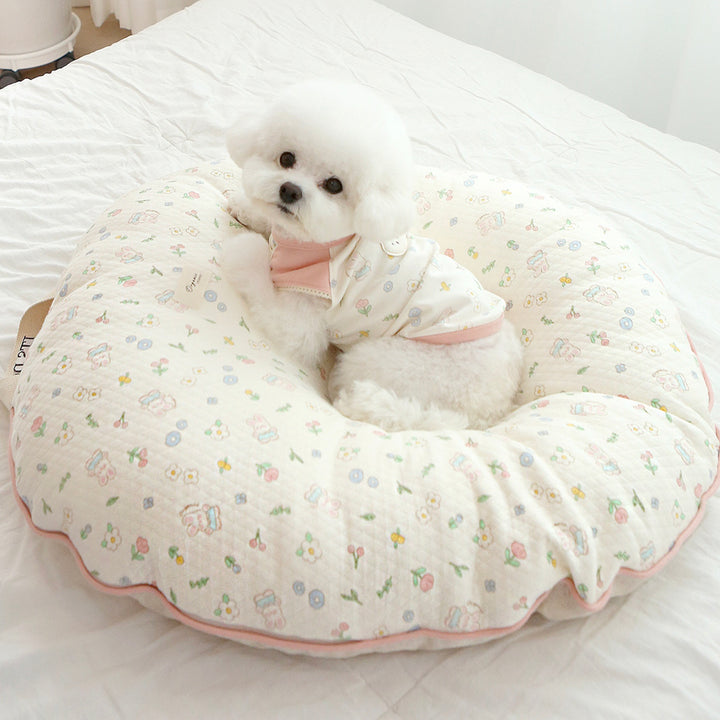 ※予約販売【ITS DOG】Organic Quilted Nest Bed（Bunny Garden）