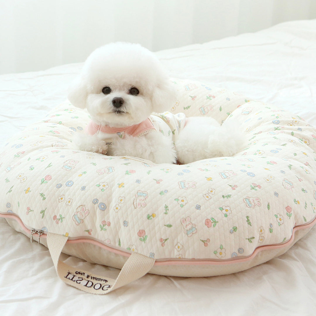 ※予約販売【ITS DOG】Organic Quilted Nest Bed（Bunny Garden）
