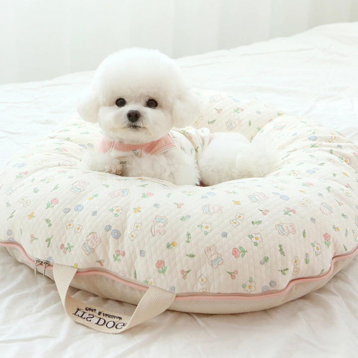 ※予約販売【ITS DOG】Organic Quilted Nest Bed（Bunny Garden）