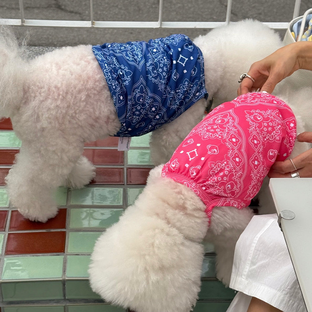 ※予約販売【andblank】Joy Bear Bandana Bug Guard Cooling Sleeveless（Pink）