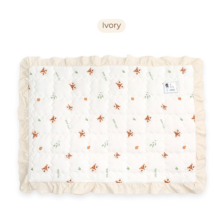 ※予約販売【ITS DOG】Rayon Cooling Squirrel Frill Mat（Ivory）