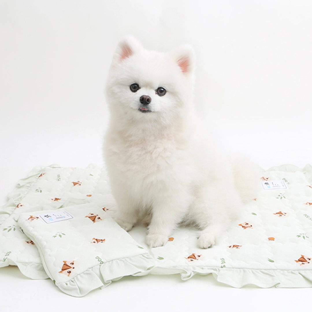 ※予約販売【ITS DOG】Rayon Cooling Squirrel Frill Mat（Green）