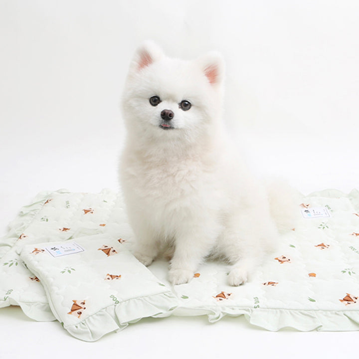 ※予約販売【ITS DOG】Rayon Cooling Squirrel Frill Mat（Green）