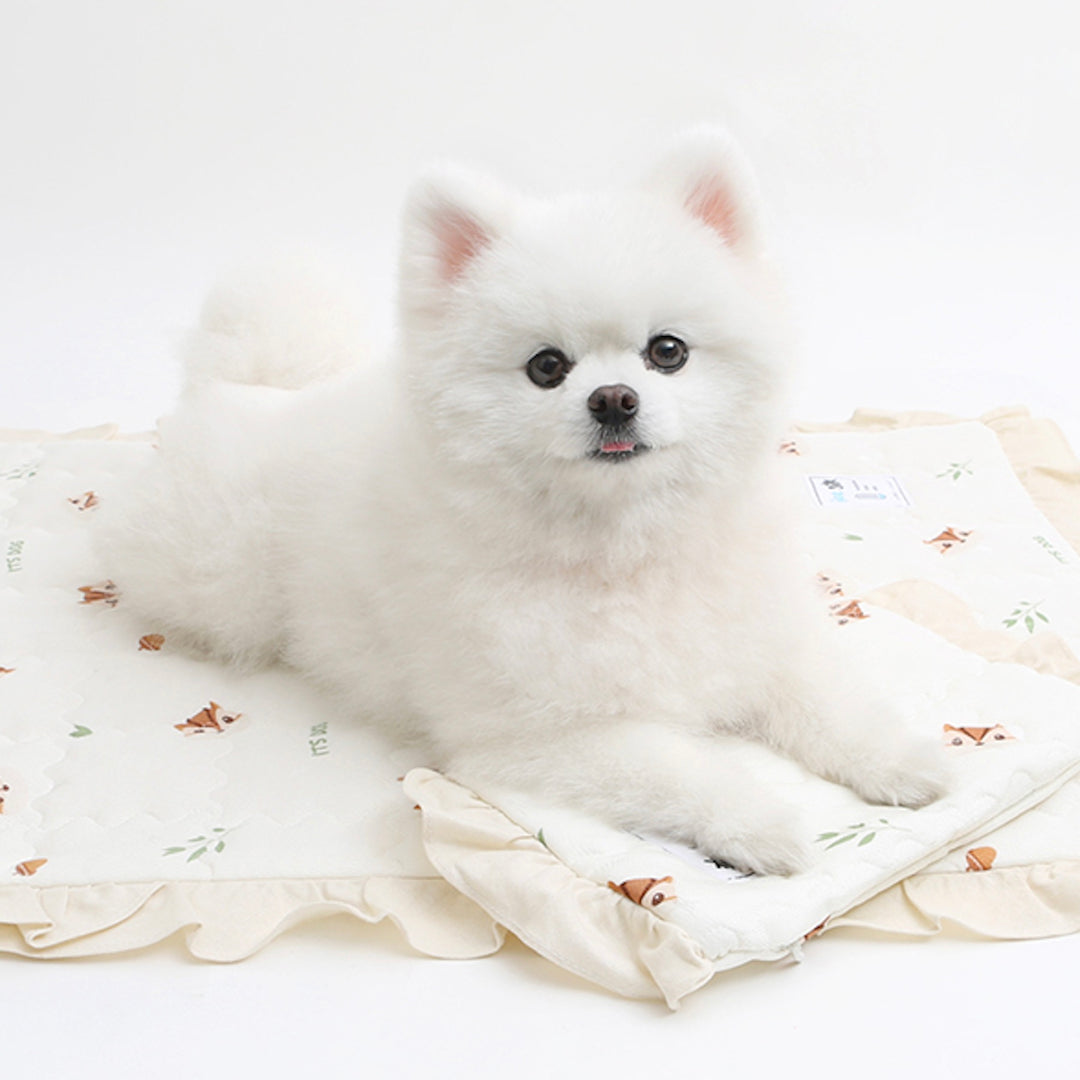 ※予約販売【ITS DOG】Rayon Cooling Squirrel Frill Mat（Ivory）