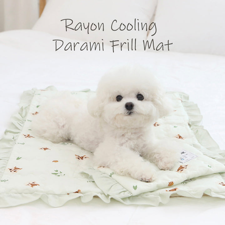 ※予約販売【ITS DOG】Rayon Cooling Squirrel Frill Mat（Green）