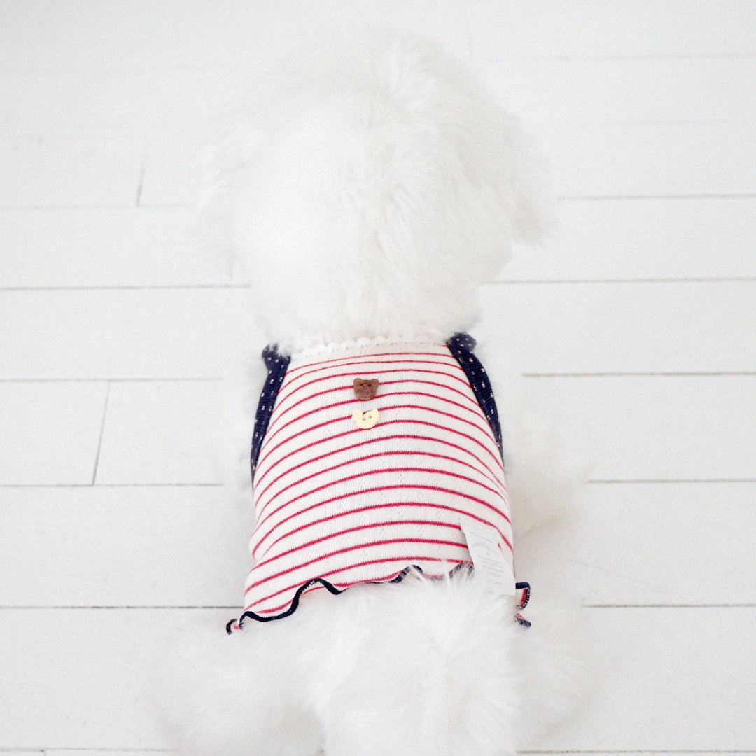 ※予約販売【near by us】Pinter Button Crop Top（Red）