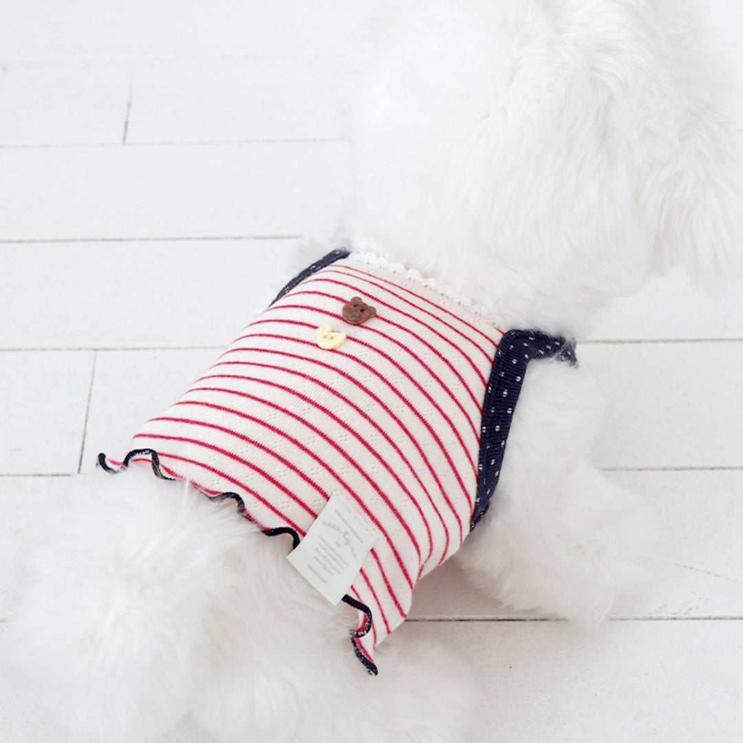 ※予約販売【near by us】Pinter Button Crop Top（Red）