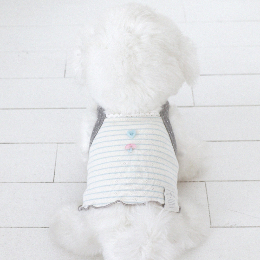 ※予約販売【near by us】Pinter Button Crop Top（Blue）