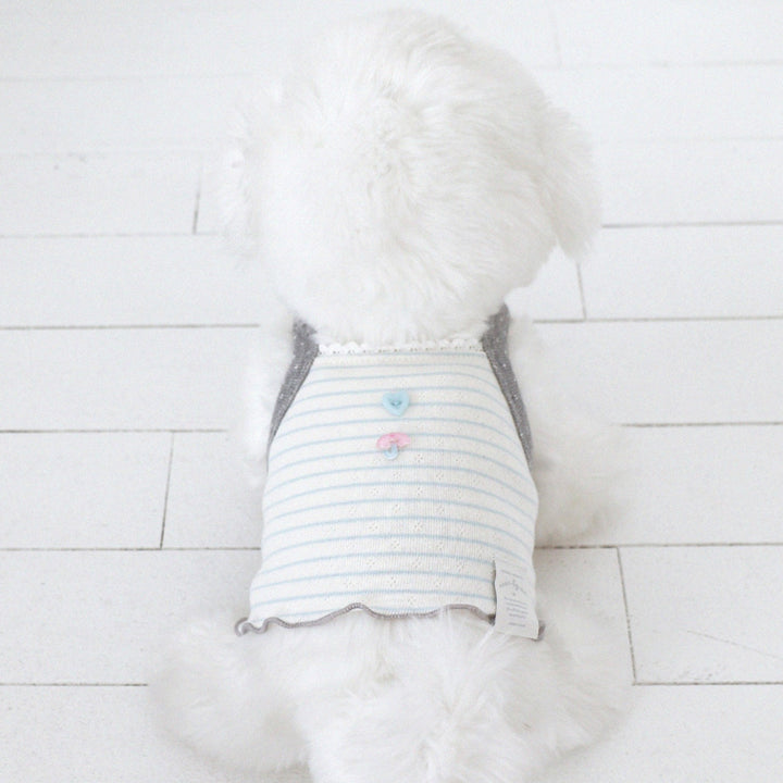 ※予約販売【near by us】Pinter Button Crop Top（Blue）
