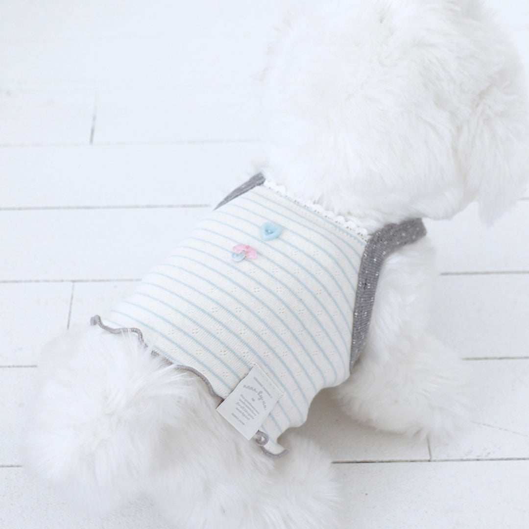 ※予約販売【near by us】Pinter Button Crop Top（Blue）