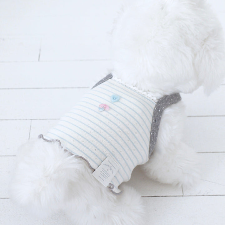 ※予約販売【near by us】Pinter Button Crop Top（Blue）