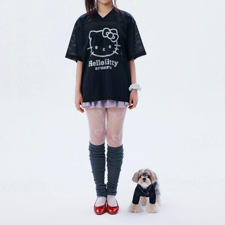 ※予約販売【ARUMARU】HELLO KITTY × ARUMARU Pet FootBall Jersey（Black）