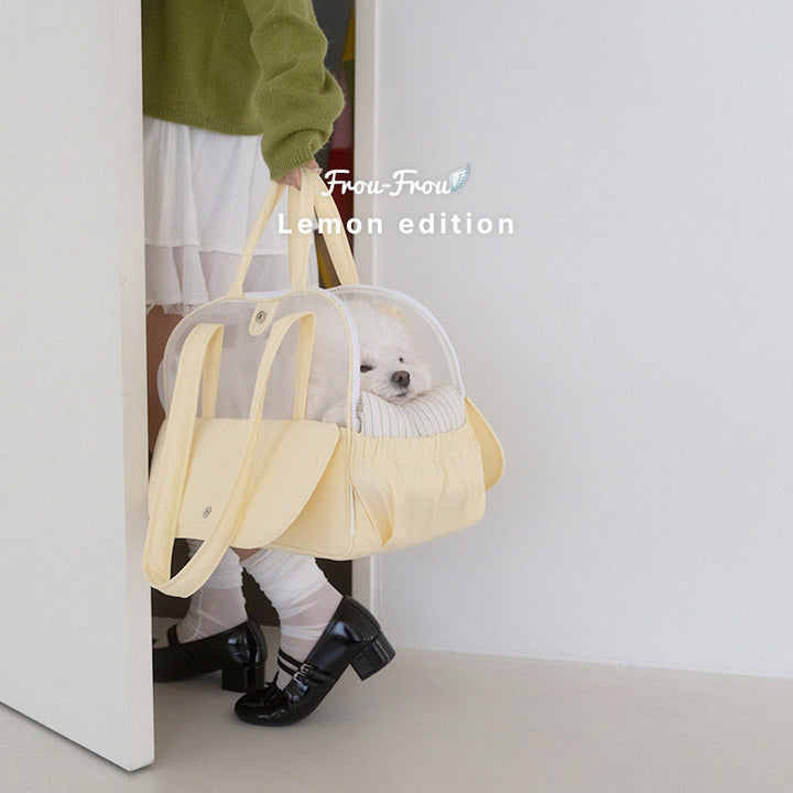 ※予約販売【a tous moments】Frou Frou Bag - Lemon Edition（Cushion + Shoulder Pad Set）｜犬用バッグ