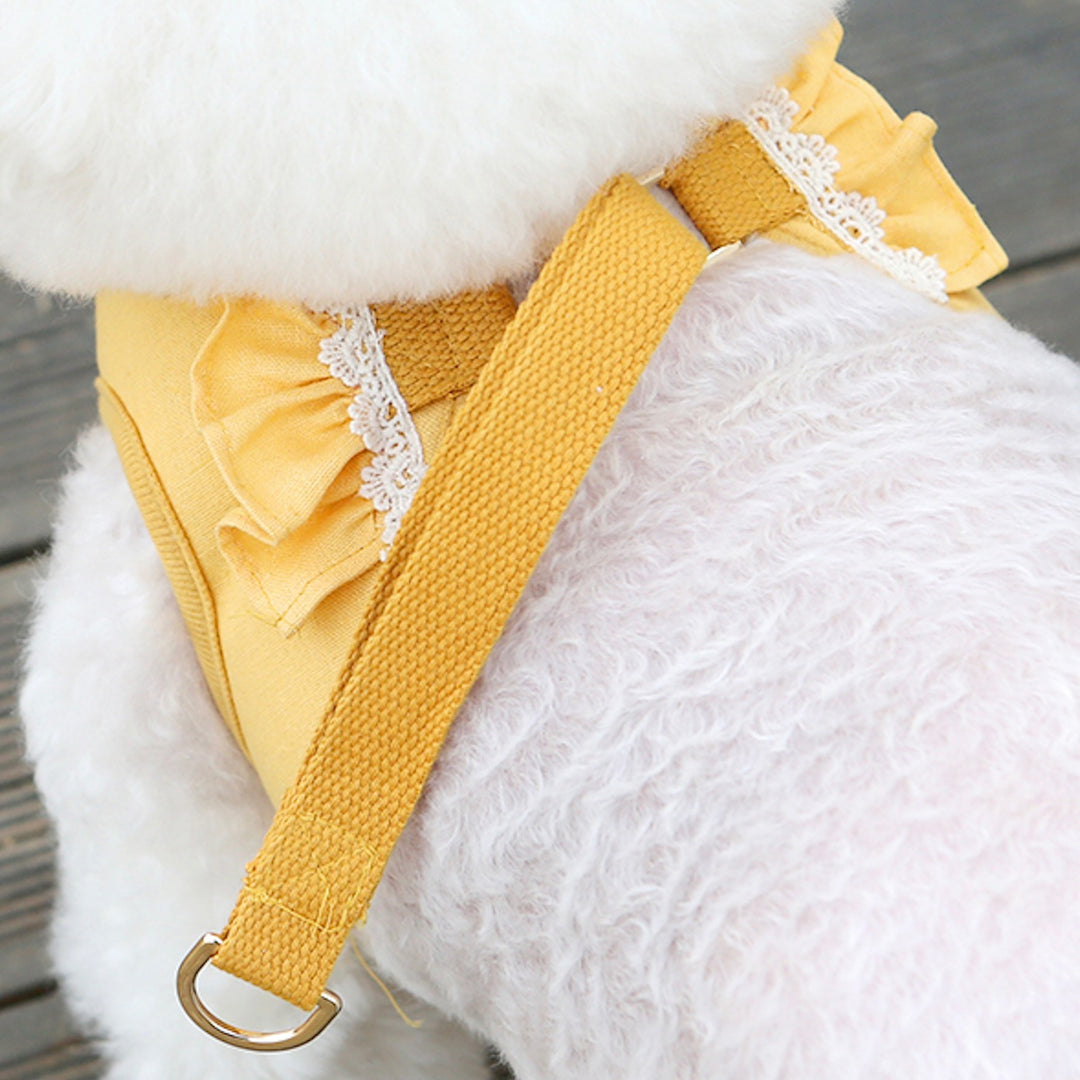 ※予約販売【ITS DOG】Daisy Frill Harness（Yellow）｜犬用ハーネス