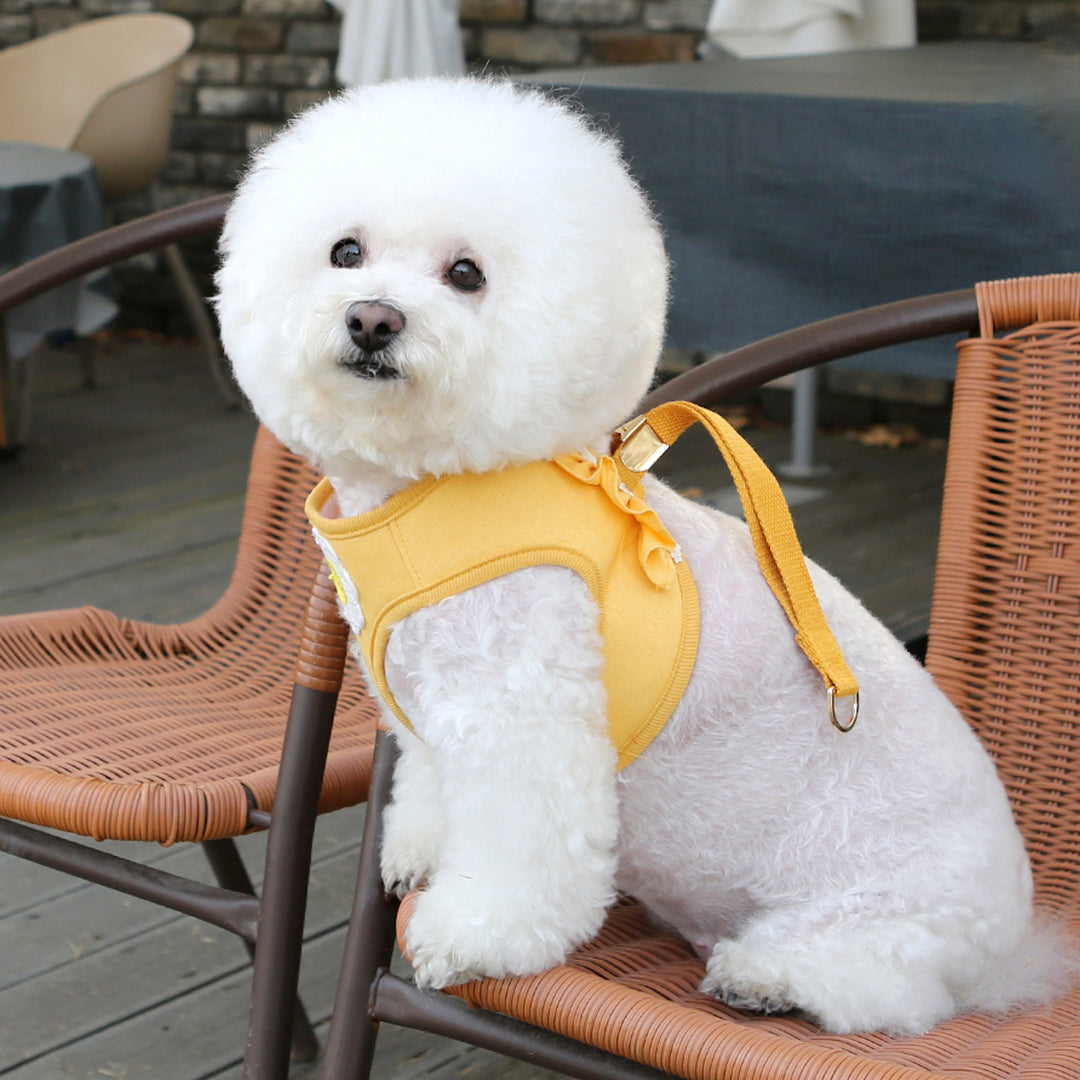 ※予約販売【ITS DOG】Daisy Frill Harness（Yellow）｜犬用ハーネス