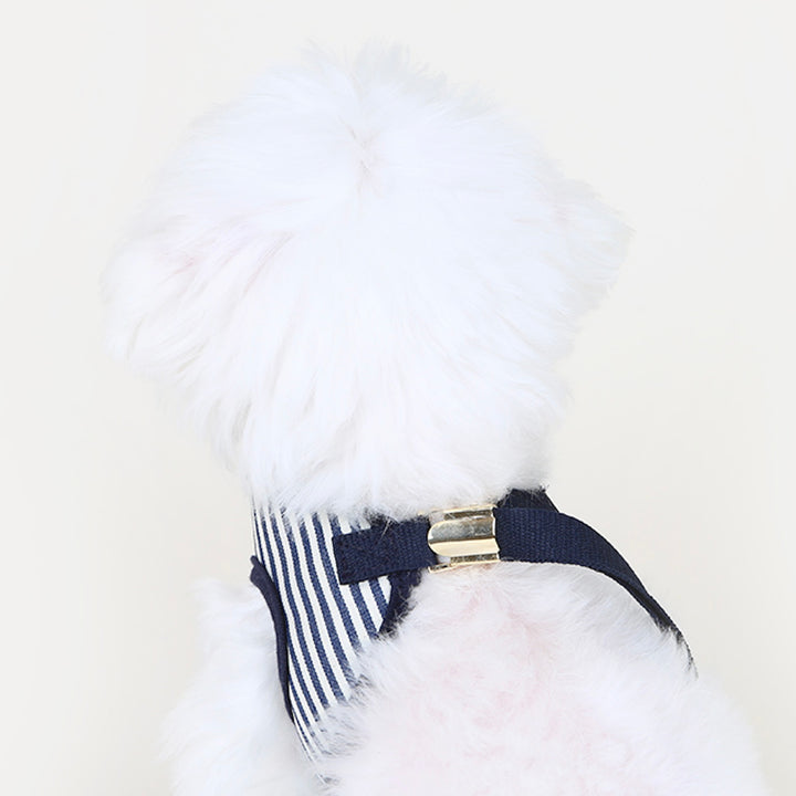 ※予約販売【ITS DOG】Denim vest harness（Stripe）｜犬用ハーネス