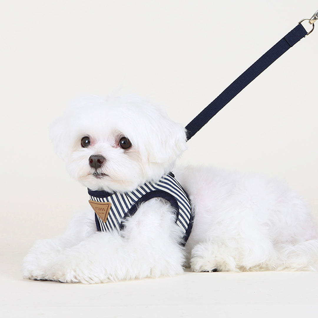 ※予約販売【ITS DOG】Denim vest harness（Stripe）｜犬用ハーネス