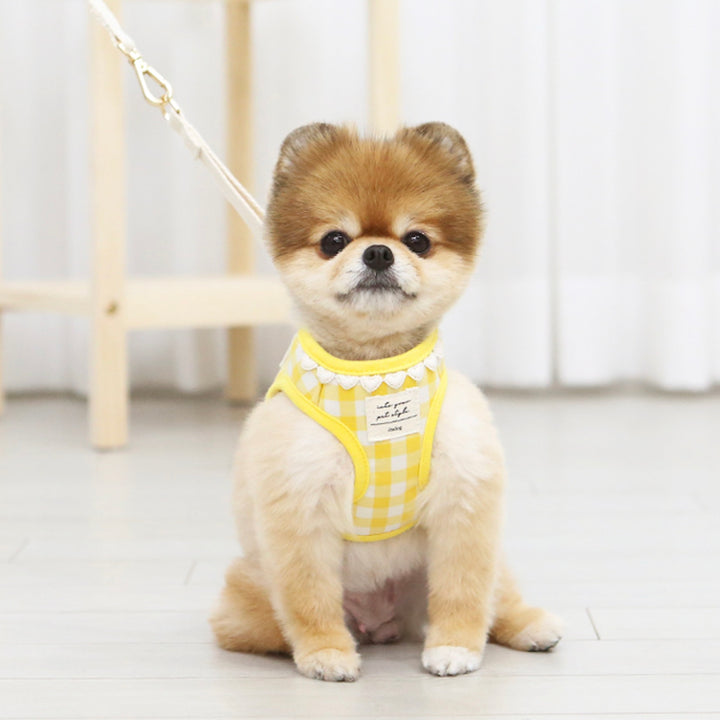 ※予約販売【ITS DOG】Heart check harness（Yellow）｜犬用ハーネス