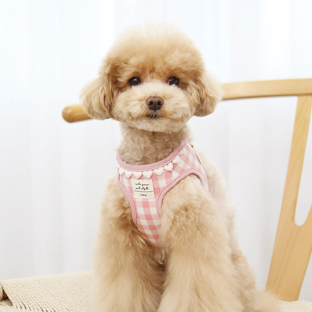 ※予約販売【ITS DOG】Heart check harness（Pink）｜犬用ハーネス