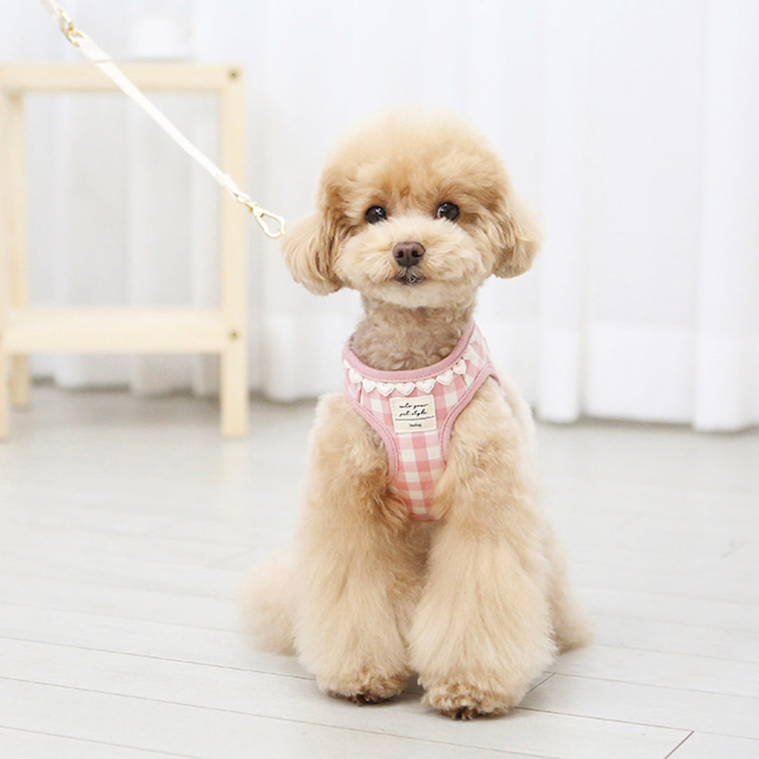 ※予約販売【ITS DOG】Heart check harness（Pink）｜犬用ハーネス