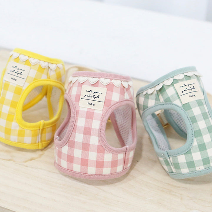 ※予約販売【ITS DOG】Heart check harness（Pink）｜犬用ハーネス