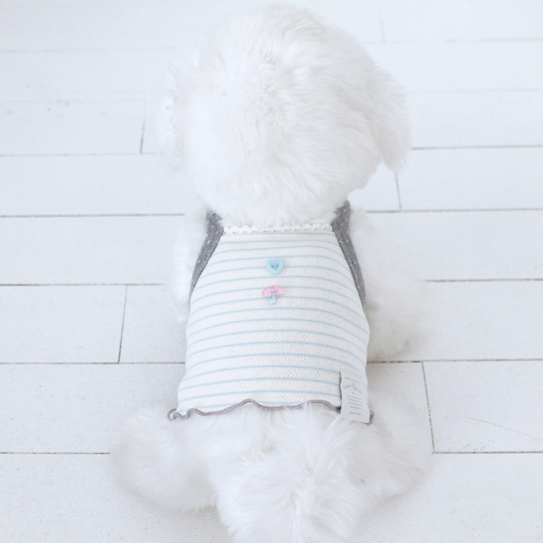 ※予約販売【near by us】Pinter Button Crop Top（Blue）