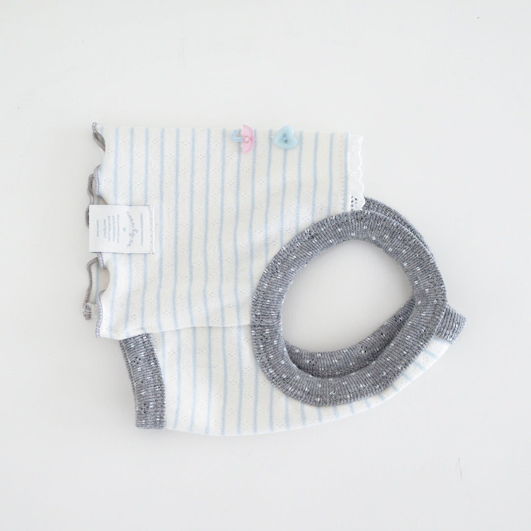 ※予約販売【near by us】Pinter Button Crop Top（Blue）