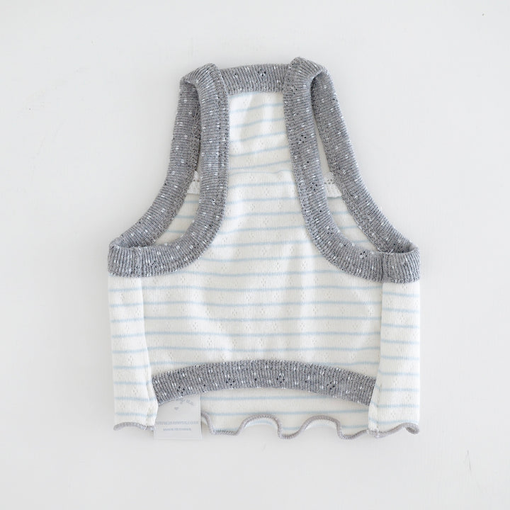 ※予約販売【near by us】Pinter Button Crop Top（Blue）