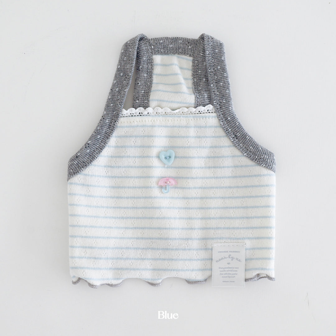 ※予約販売【near by us】Pinter Button Crop Top（Blue）