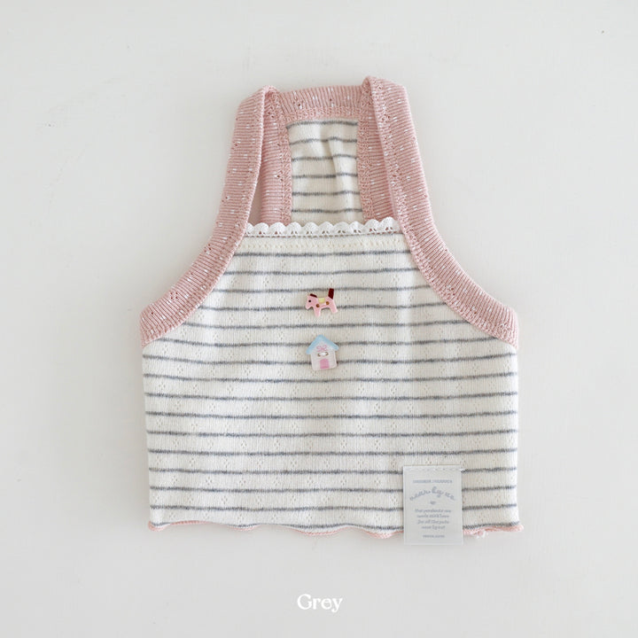 ※予約販売【near by us】Pinter Button Crop Top（Gray）