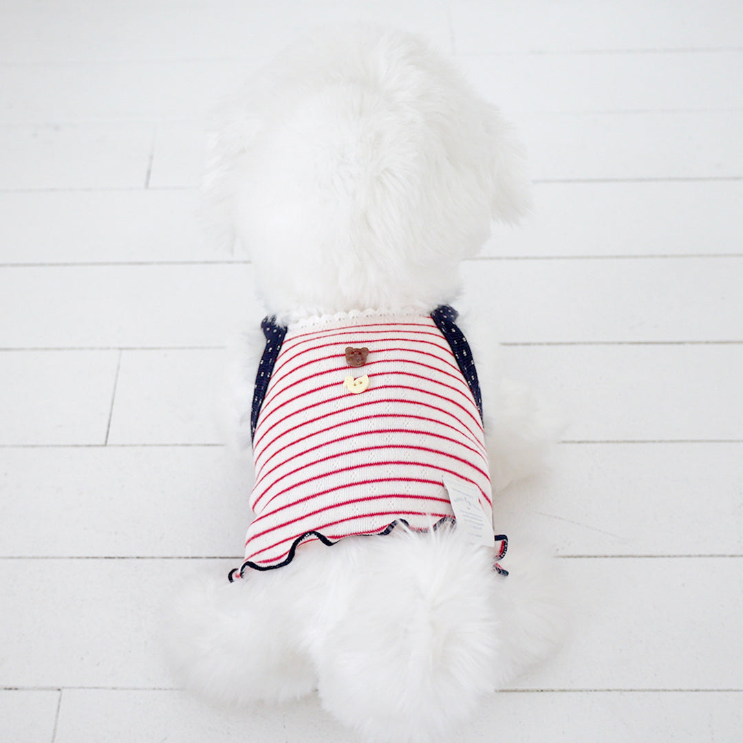 ※予約販売【near by us】Pinter Button Crop Top（Red）