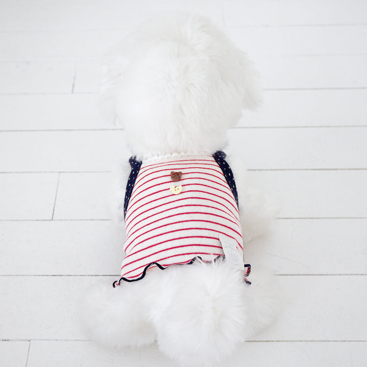 ※予約販売【near by us】Pinter Button Crop Top（Red）