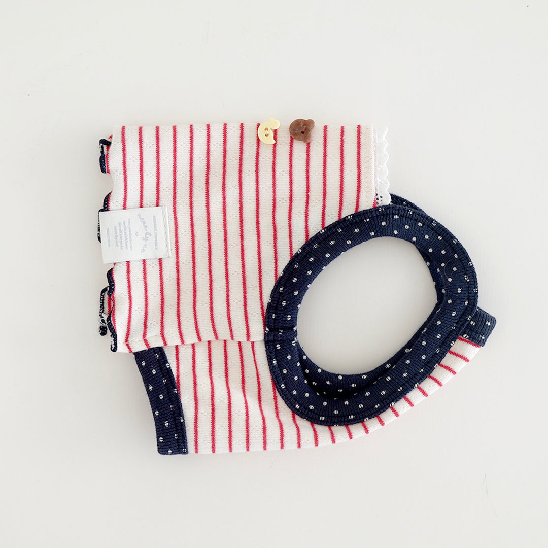 ※予約販売【near by us】Pinter Button Crop Top（Red）
